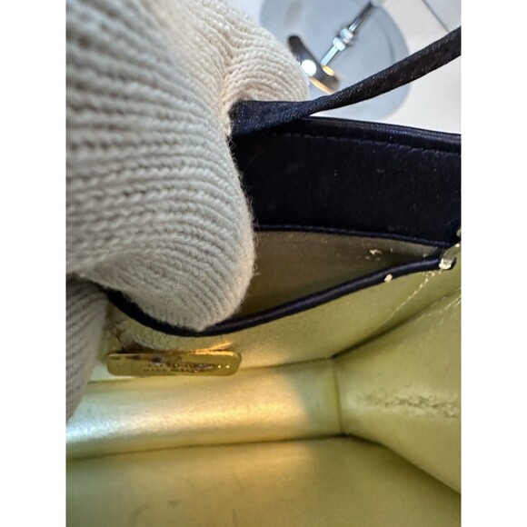 Saks Fifth Avenue Vintage Italy Black Satin Cocktail Purse With Jewel Clasp - Picture 6 of 11